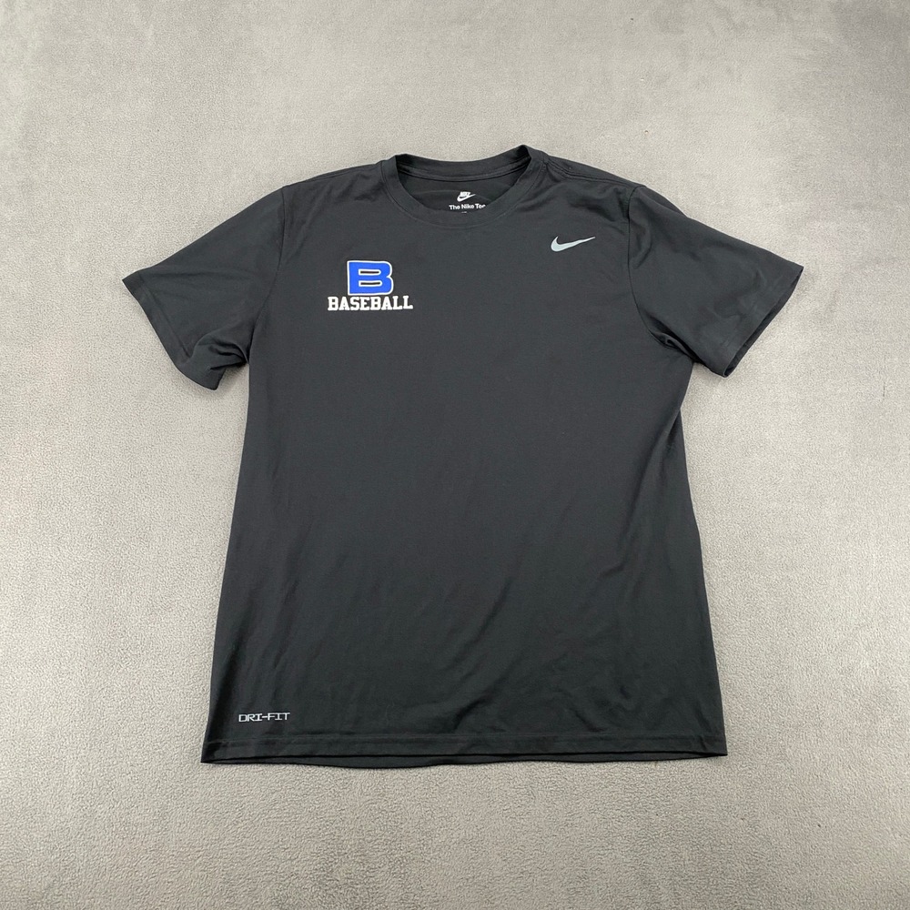 Nike Dri-FIT Mens Large Black Baseball Graphic Training T-Shirt Swoosh 7591
